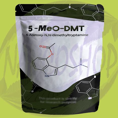 5-Meo-DMT Cartridge .5mL | MMD Cosmo. £ 105.00. Availability: In stock. 5-MeO-DMT is a research chemical psychedelic of the tryptamine class, four to six times more powerful than its better-known cousin, DMT (N,N-dimethyltryptamine). It can be found in a wide variety of trees and shrubs, often alongside DMT and bufotenine (5-HO-DMT), as well ...